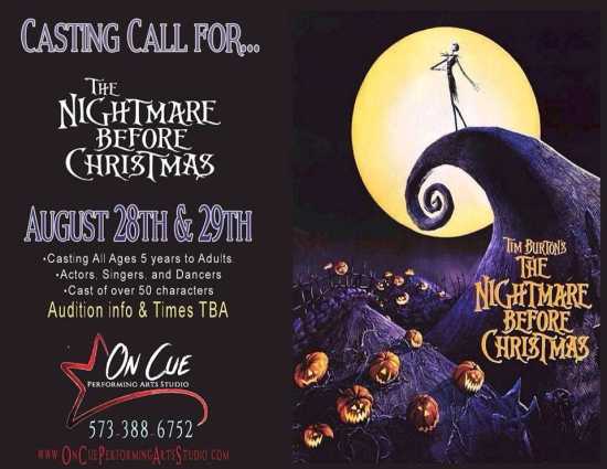 Auditions for Nightmare Before Christmas (Ages 5 to Adults ... Auditions for Nightmare Before Christmas (Ages 5 to Adults ...